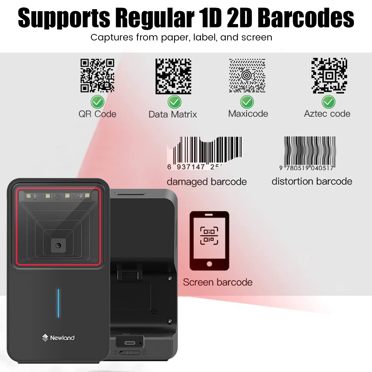 Amazon.co.jp: Newland Bluetooth 定置式 2Dバーコードリーダー