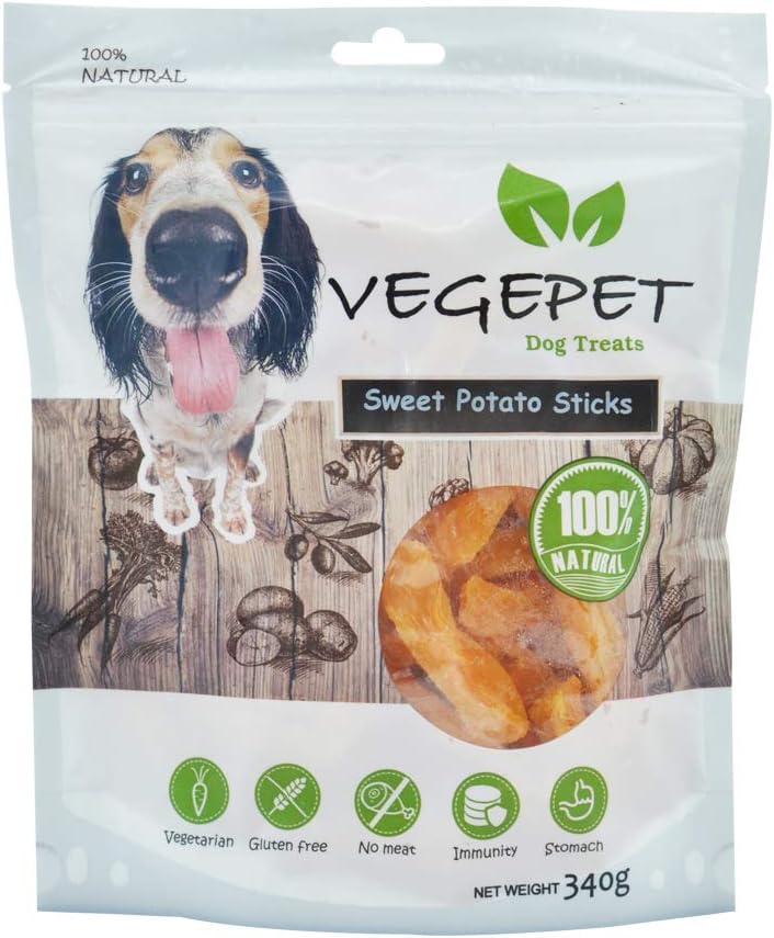 VEGEPET - All Natural Vegetarian Treats for Dogs Healthy Snacks, Sweet Potato Sticks, 340g