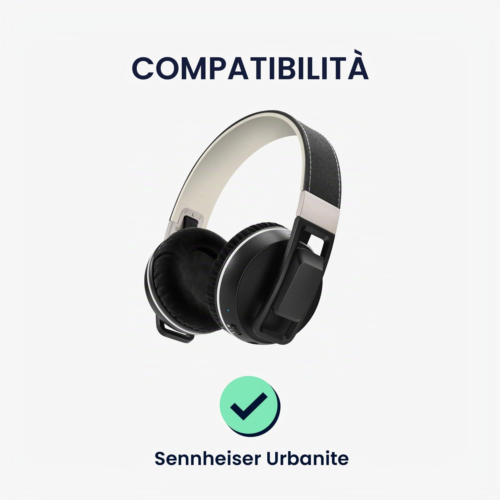 kwmobile 2x ear pads compatible with Sennheiser Urbanite (506452) ear pads - Earpads for headphones - Leatherette and foam in black kwmobile 2x ear pads compatible with Sennheiser Urbanite (506452) ear pads - Earpads for headphones - Leatherette and foam in black
