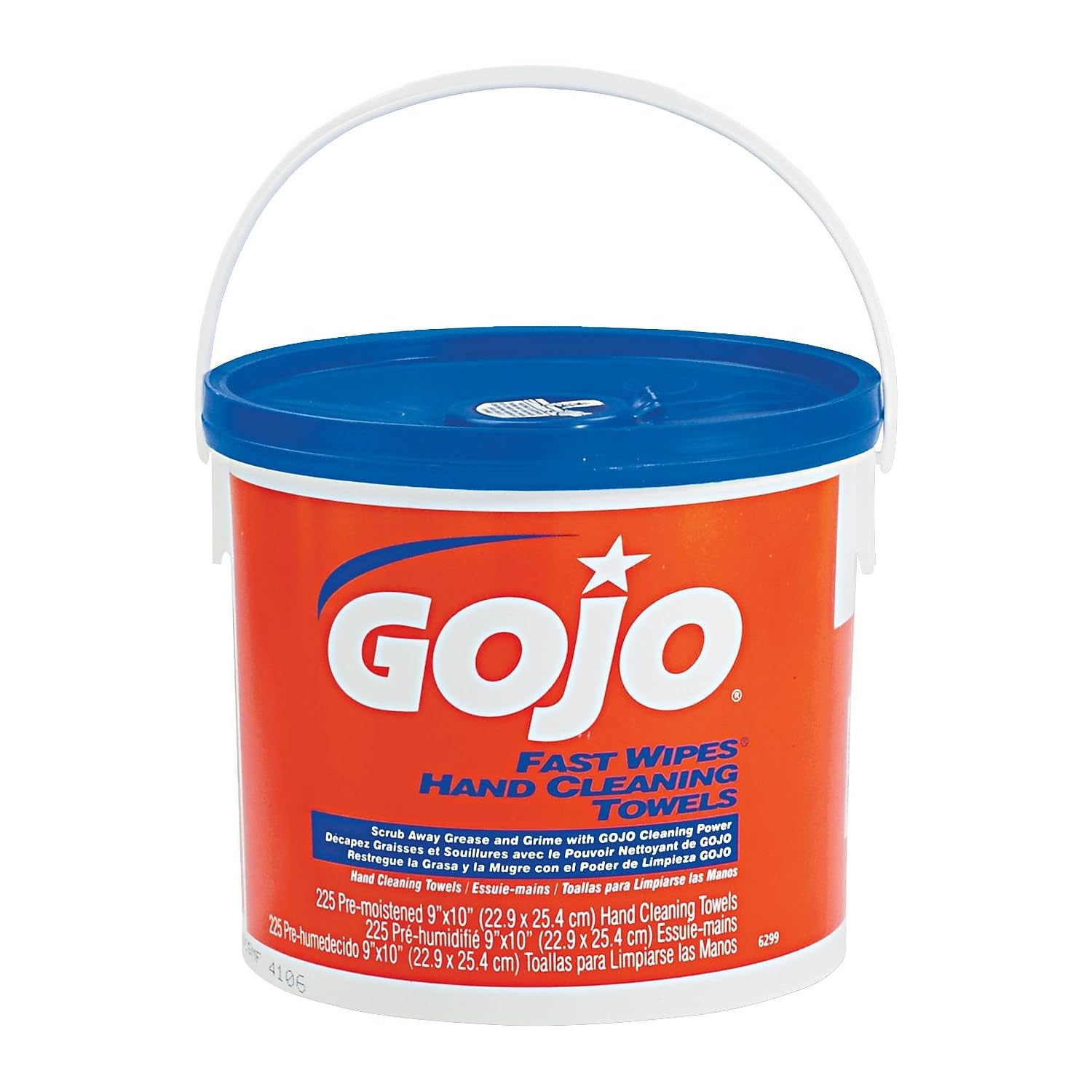 FAST TOWELS Hand Cleaning Towels, 9 x 10, Fresh Citrus, Blue, 225/Bucket, 2 Buckets/Carton