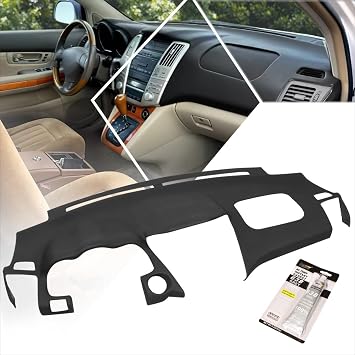 Front Molded Dash Board Cap Cover Overlay Compatible with RX330 RX350 RX400h 04-09,Textured Black