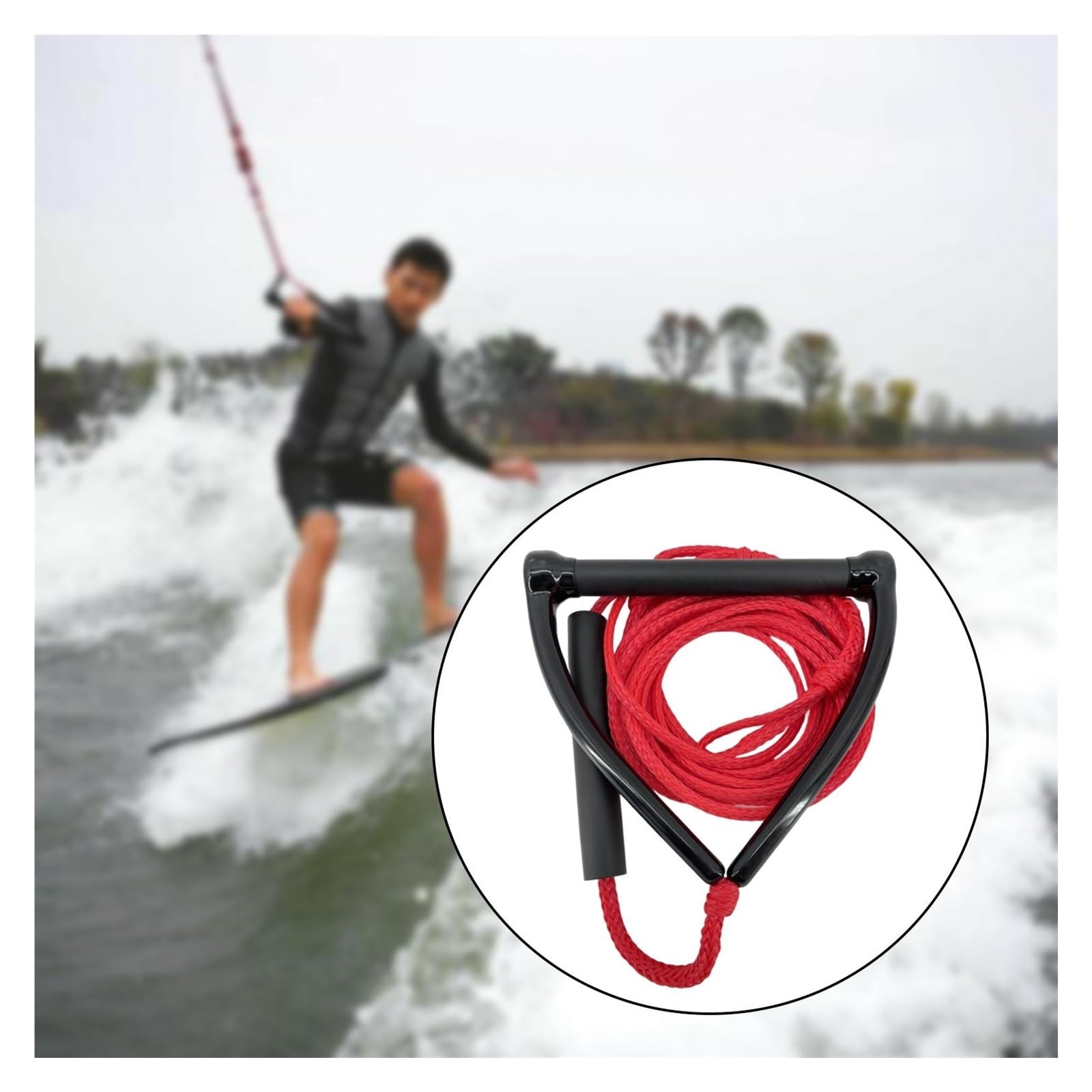 Cuerda para Esquí AcuáTico Cuerda for esquí acuático, Cuerda for Surfear en Barco, Multifuncional, portátil con asa, Duradera para Deportes AcuáTico