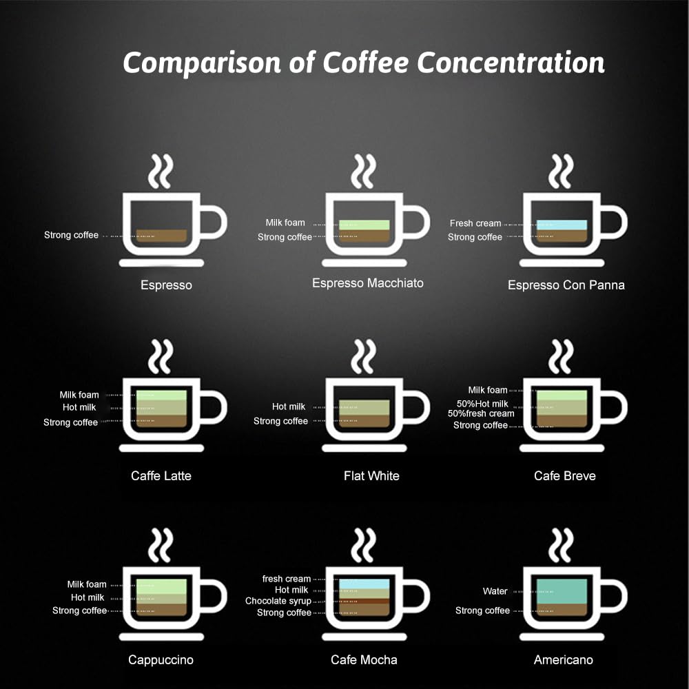 Cafetera Máquina de café espresso 5 barras 2-4 tazas 240 ml de capacidad 800 W Cafetera espresso con vaporizador de leche vaporizador Varita para capuchino Latte Macchiato Mocha