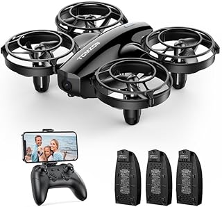 TOMZON A24W Drones for Kids with Camera, 1080P FPV Mini Drone for Adults, Battle Mode, Throw to Go, RC Quadcopter for Beginners with 3 Batteries 24 Mins, 3D Flips, Self Spin, Circle Fly, One Key Start