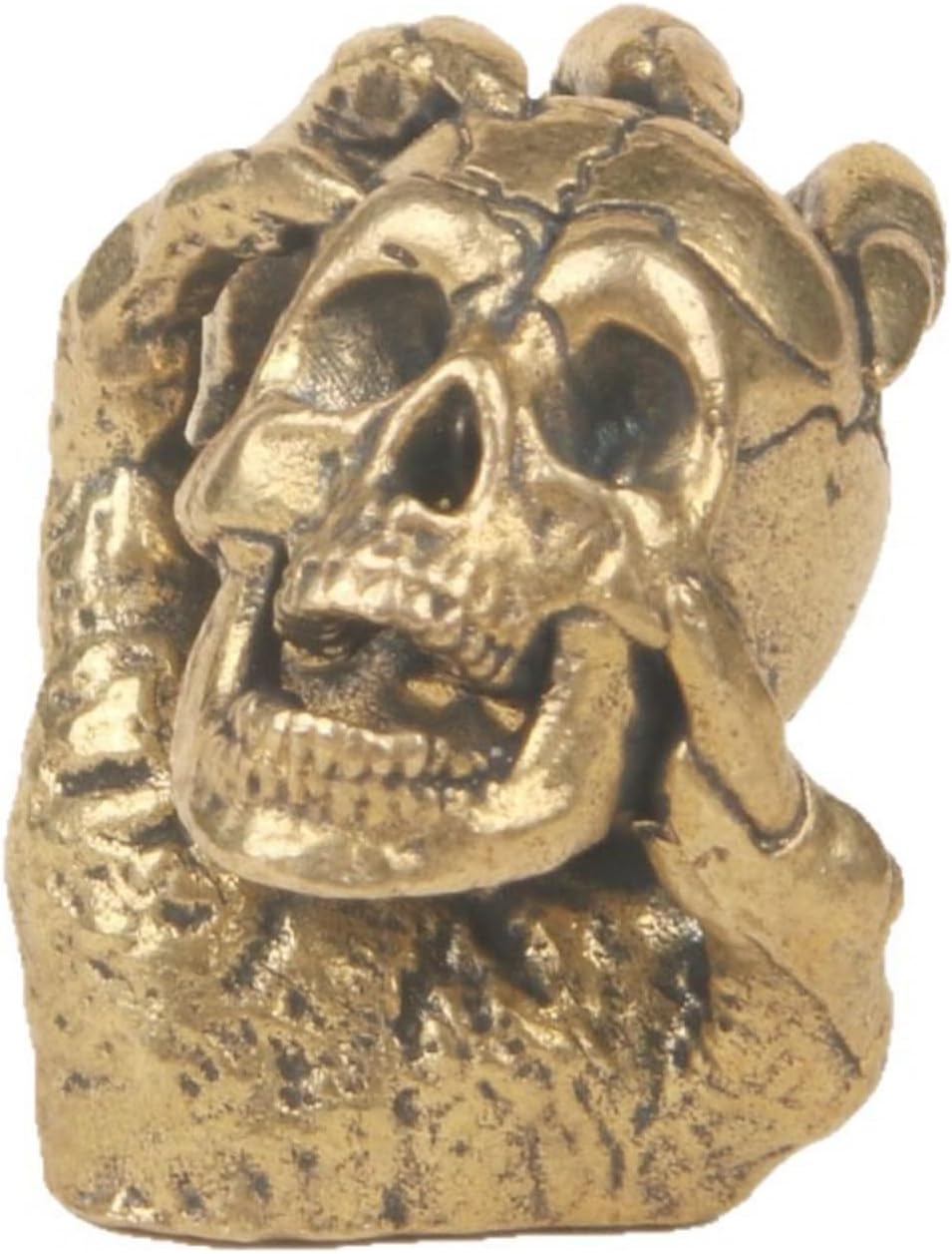 Brass Skull Hand Figurine Vintage Dark Gothic Skull Desk Decor Ornament