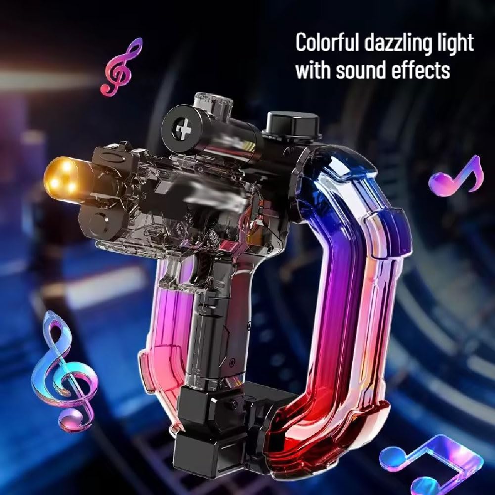 Kids Electric Water Gun with LED Lights, Elektrische Wasserpistole Erwachsene Kinder, Automatischer Wasserblaster mit LED-Licht, 900cc Spritzpistole Wasser Spielzeug für Sommer Strand Pool (Schwarz)