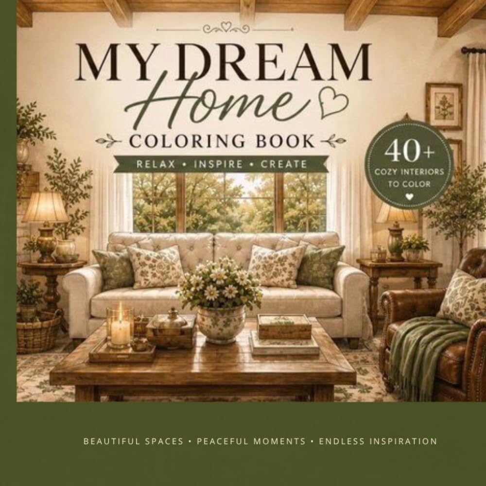 My Dream Home Coloring Book: Cozy Interiors To color