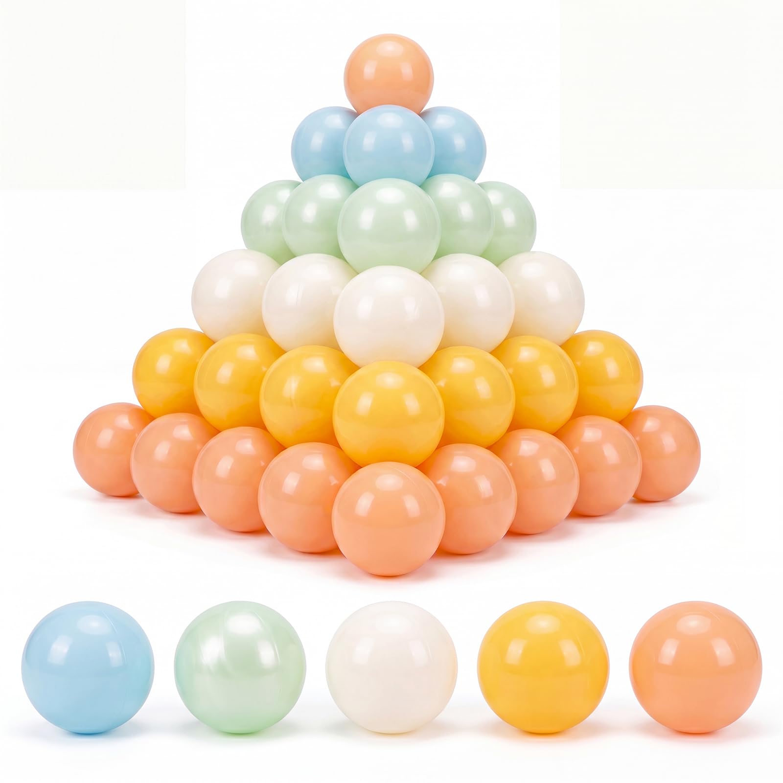 Photo 1 of 170pcs2.2 Crush-Proof Mixed Pearl Pit Balls for Playpen, Pool & Party Decor