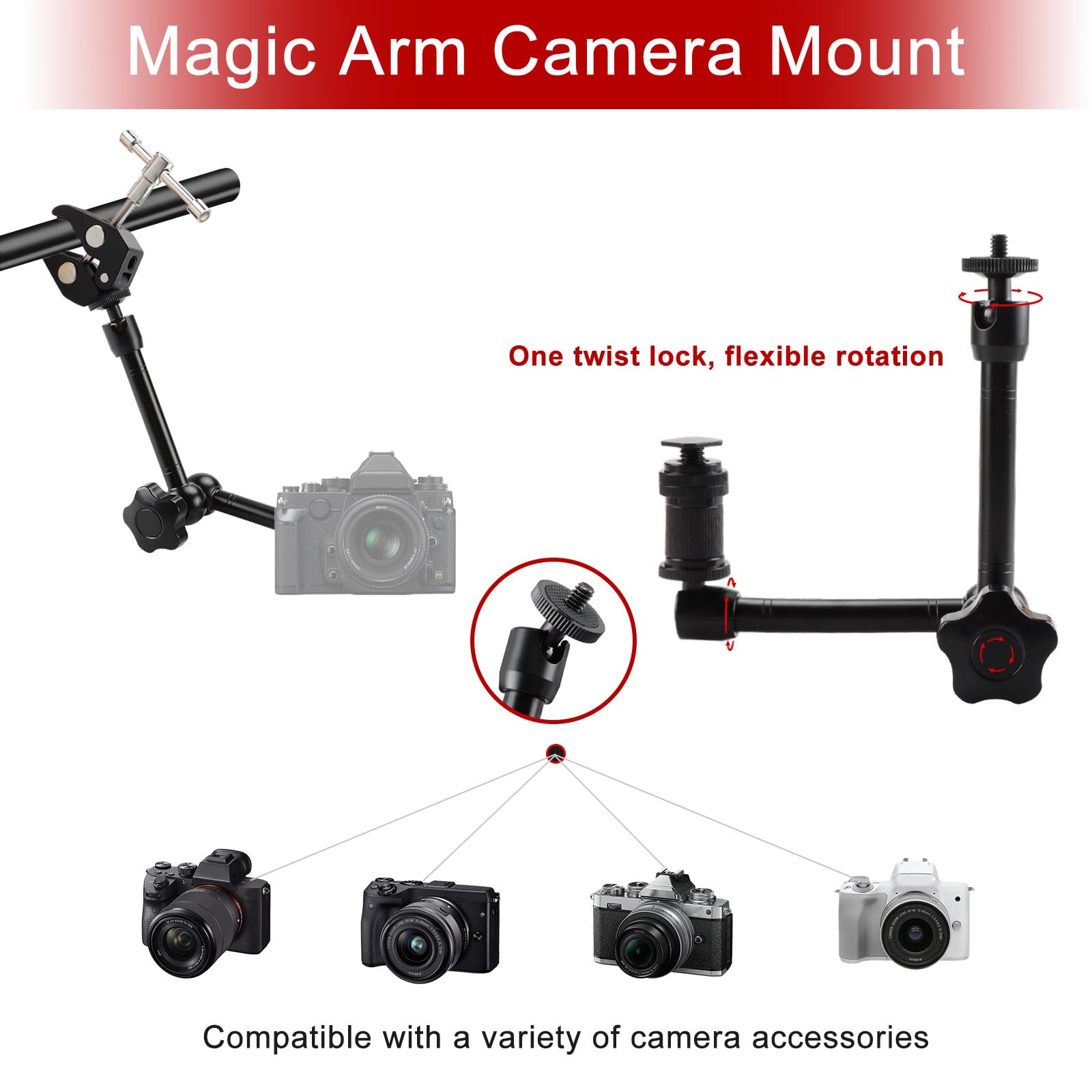 Plaque à Dégagement Rapide Pour Trépied Kingjoy VT-2500/VT-2510 - Compatible Manfrotto 501PL, Benro S4/S6 - 12
