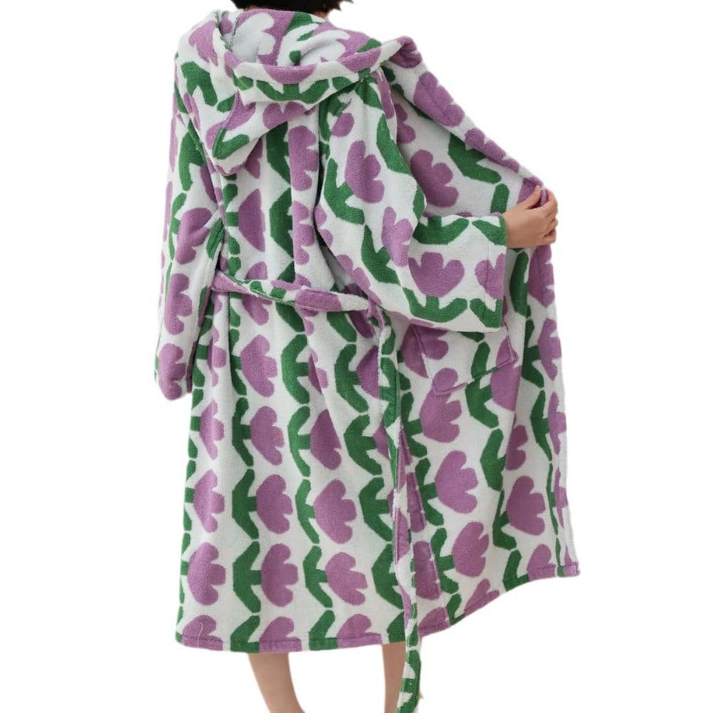 Damski szlafrok frotte, bawełniany szlafrok z kapturem, chłonny, gruby, długi szlafrok do spa, zimowy szlafrok pluszowy,B,One Size
