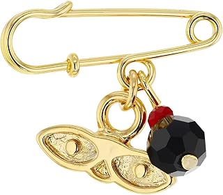 In Season Jewelry 14k Gold Plated St Lucy Simulated Azabache Protection Baby Pin Brooch - coolthings.us