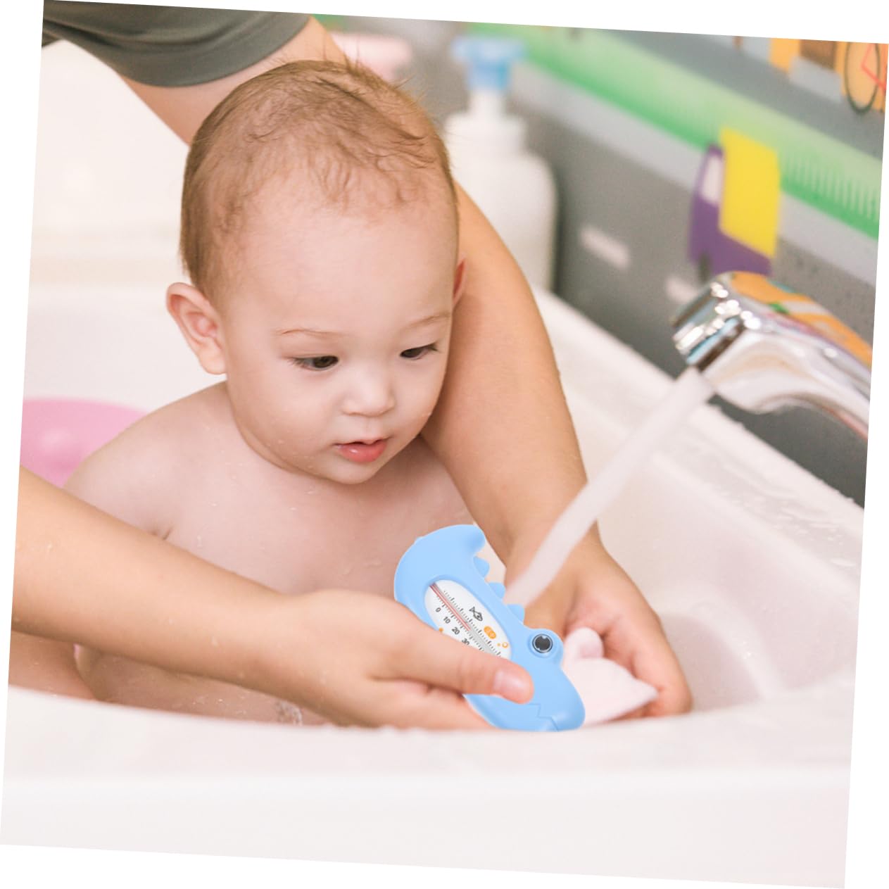 IMIKEYA 5 Ensembles Thermomètre À Eau Température Du Bain De Bébé Thermomètre De Température De Piscine De Piscine Pp Sky-blue 2 Pièces * 5