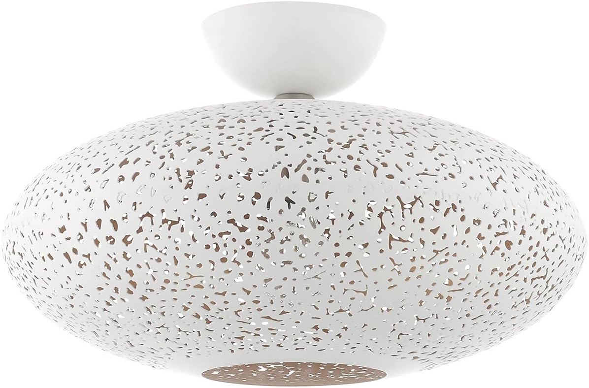 Livex Lighting 49183-03 1 Light White Semi Flush Mount