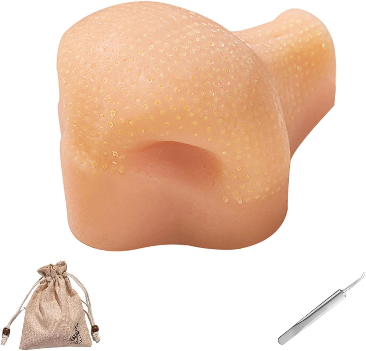 Silicone Pimple Popping Fidget Toy - Realistic Zit Popper with Tweezers & Storage Bag, Stress/Anxiety Relief ASMR Toy for Adults (Portable, Washable, Durable)