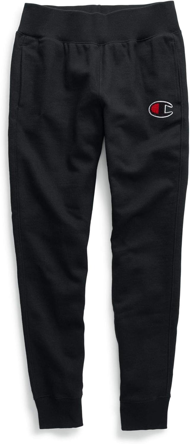 Champion Women's Reverse Weave Joggers, Big C Logo, Black-Y07481, X-Small