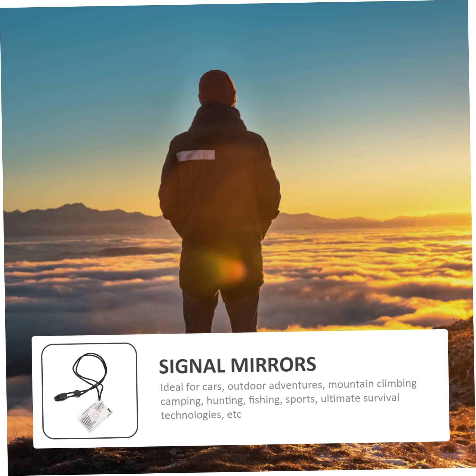 Miroir de Signalisation pour Survie Extérieur Accessoire Portable pour Randonnée et Camping avec de et Effet Réfléchissant