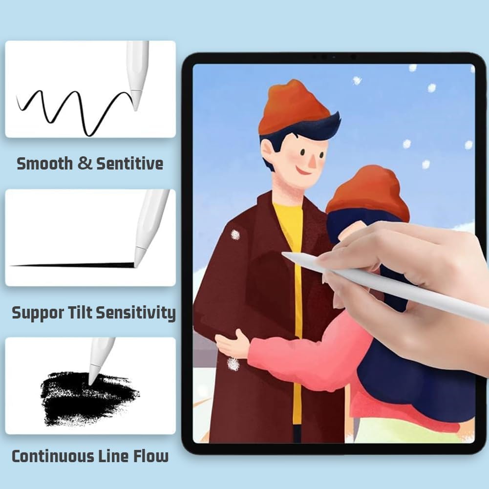 flintronic Wkłady do Apple Pencil Kompatybilne z ołówkiem Apple iPad Pro 6-pak zamiennych wkładów do Apple Pencil 2. i 1. generacji wysokiej czułości zamiennych końcówek ołówka do iPad Pro iPencil