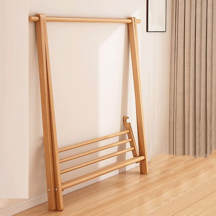 Perchero de pie multifuncional de madera para dormitorio y vestidor 5