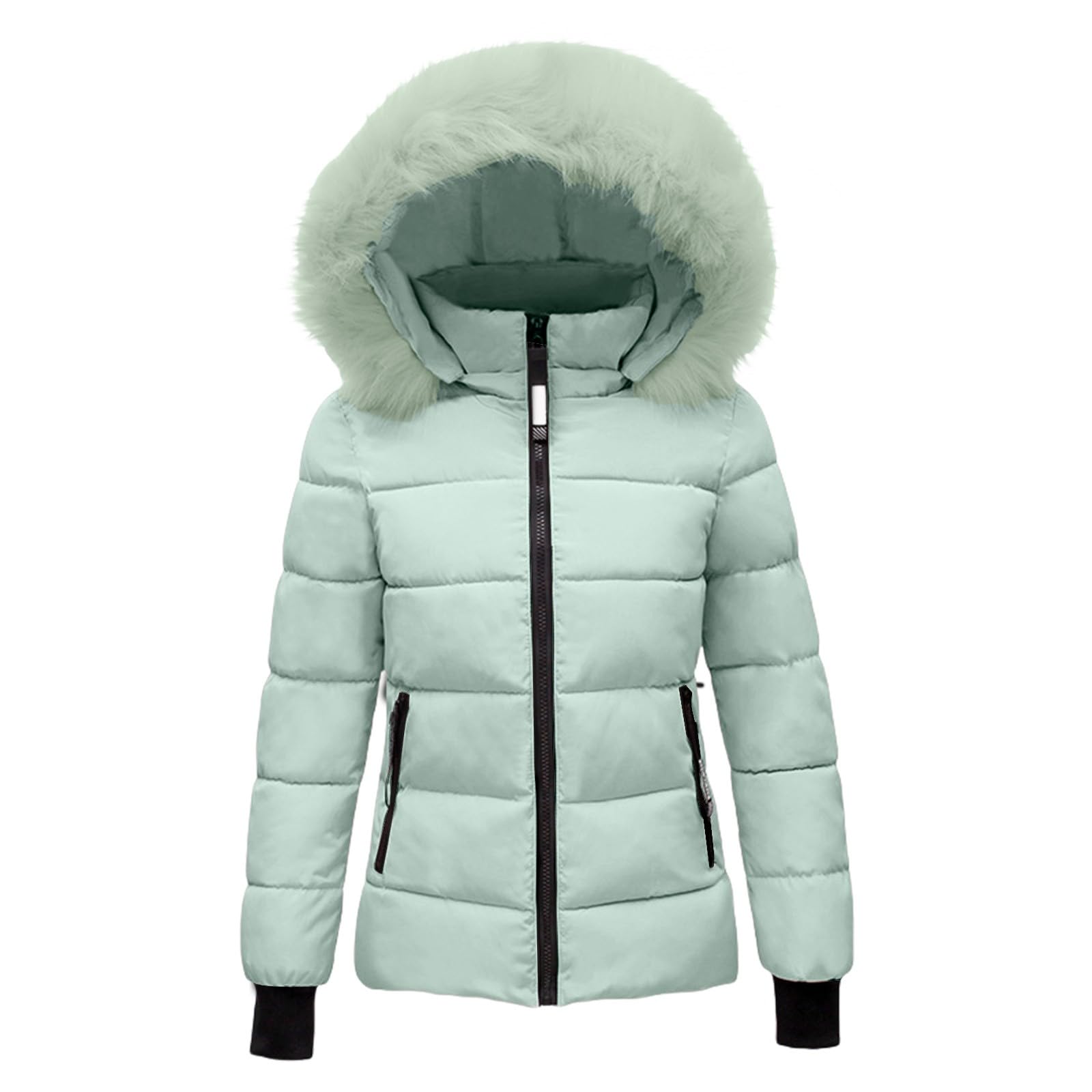 Abrigo de invierno cálido con capucha para mujer, chaqueta acolchada gruesa, chaqueta de algodón de invierno con capucha, abrigo exterior de felpa con cintura, abrigo para esquí y
