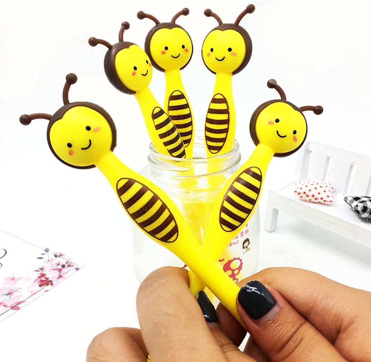 40 bolígrafos de gel para niños, mujeres, compañeros de trabajo, anfitriona y novia, grandes suministros para fiestas y suministros escolares, tinta negra (0,5 mm)