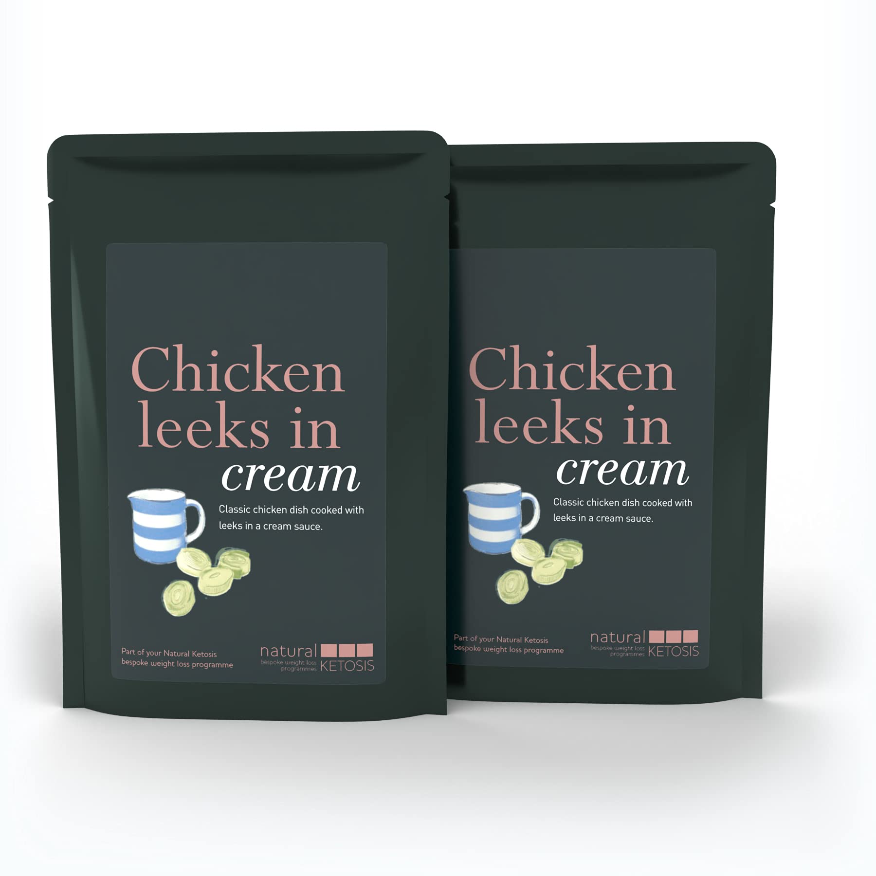 Chicken & Leeks in Cream (2-Pack of 250g portions) by Natural & Low Carb Kitchen | Easy Ready-to-Eat Keto Meal | Gluten Free, Nut Free, Keto, Low Carb, High Protein