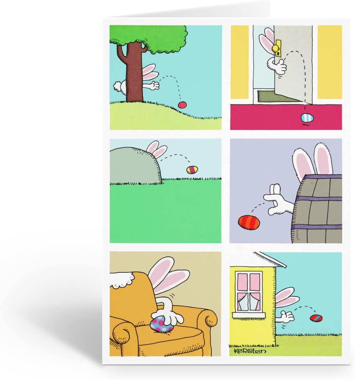 Easter Eggs Funny Greeting Card Pack - 12 Cards and Envelopes - USA Made