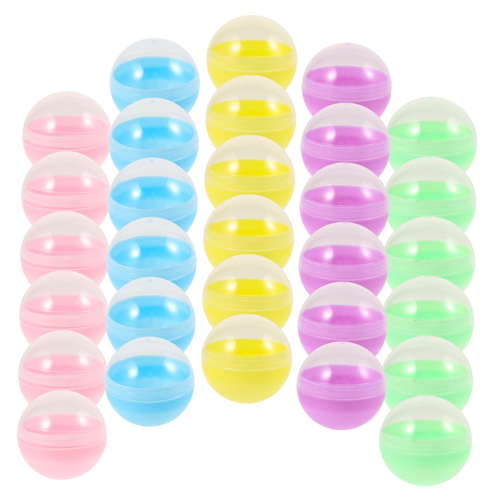 Zerodeko 50pcs Transparent Fillable Round Gumball Capsules Plastic Containers for Toys Prizes and Party Favors for Easter Weddings and Showers