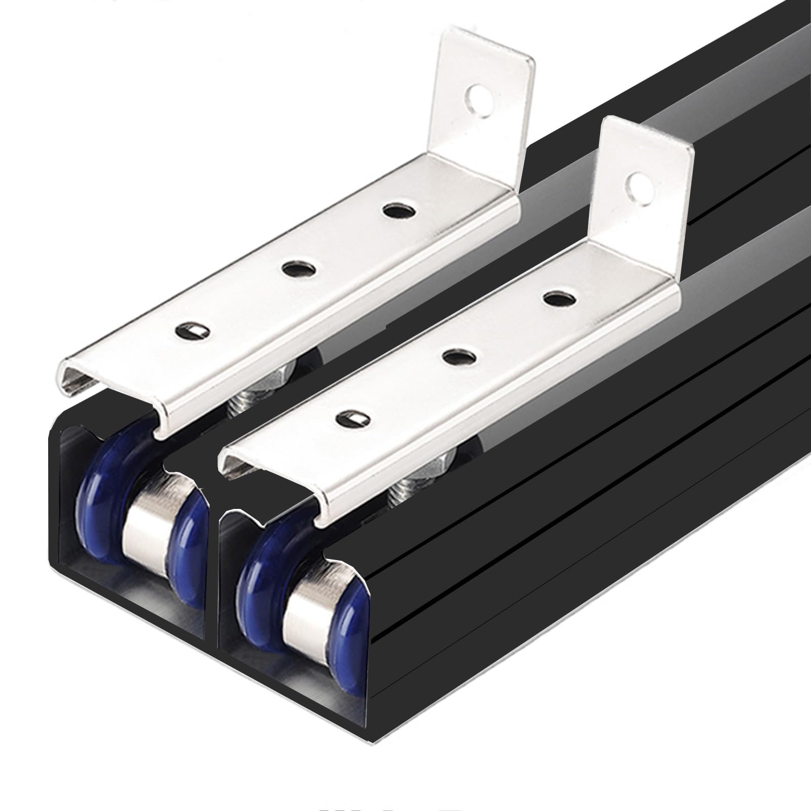 Rail porte coulissante pliante noire 518cm système contournement anti-bruit