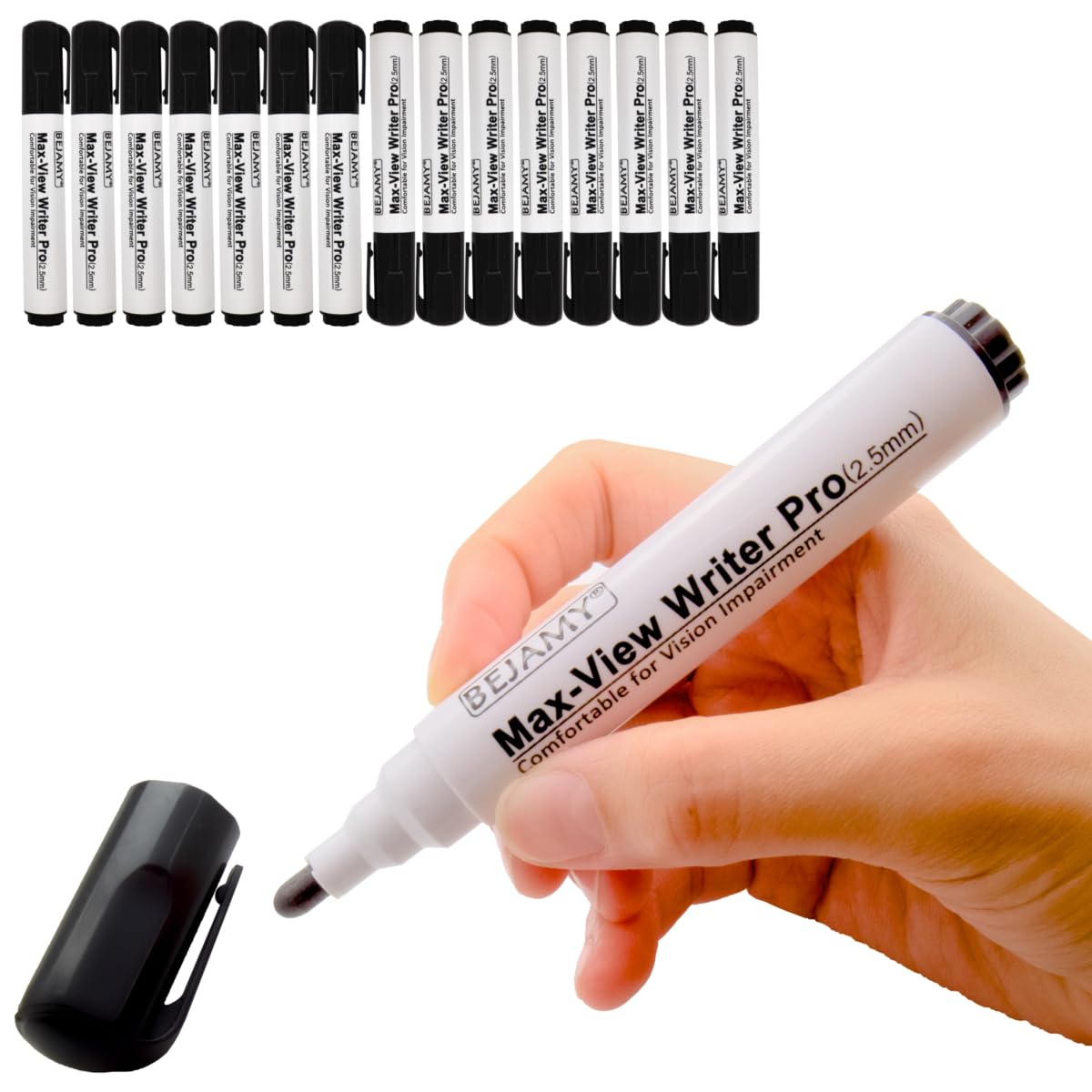 bullet tip-25mm pack of 15 black water-based ink max-view writer pro bold writing pen low vision assistive writing tool for visual impairmentodorlessnon-toxicno oilalcohol free