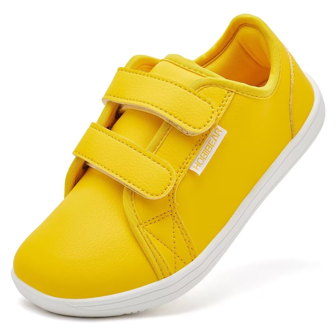 HOBIBEAR Unisex Kinder Barfußschuhe Leder Breite Minimalistische Walking Schuhe für Jungen Mädchen Komfortabel Leicht