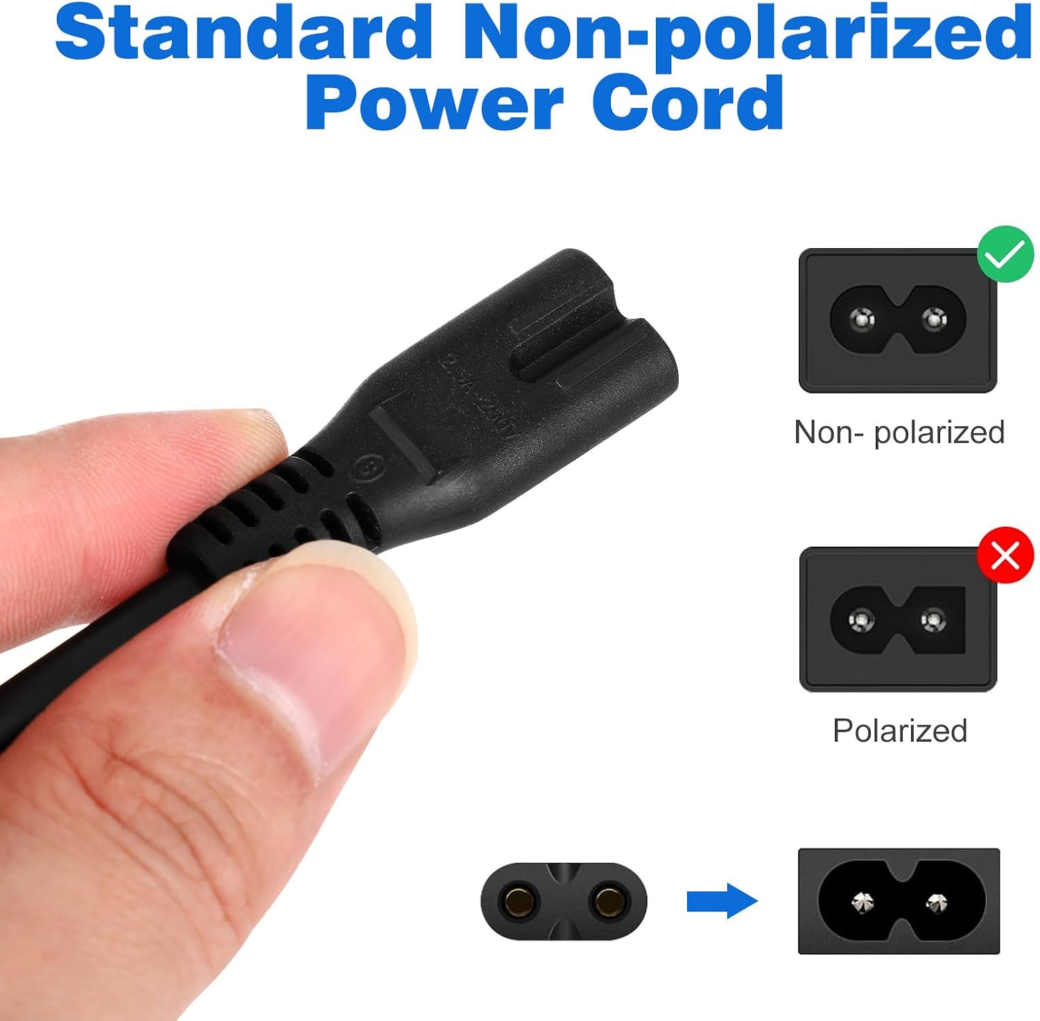 SEWACC 10pcs Copper Power Cord Replacement Ac Cable for Tv Lamp US Plug Electrical Extension Cables Compatible with Low-Power Devices