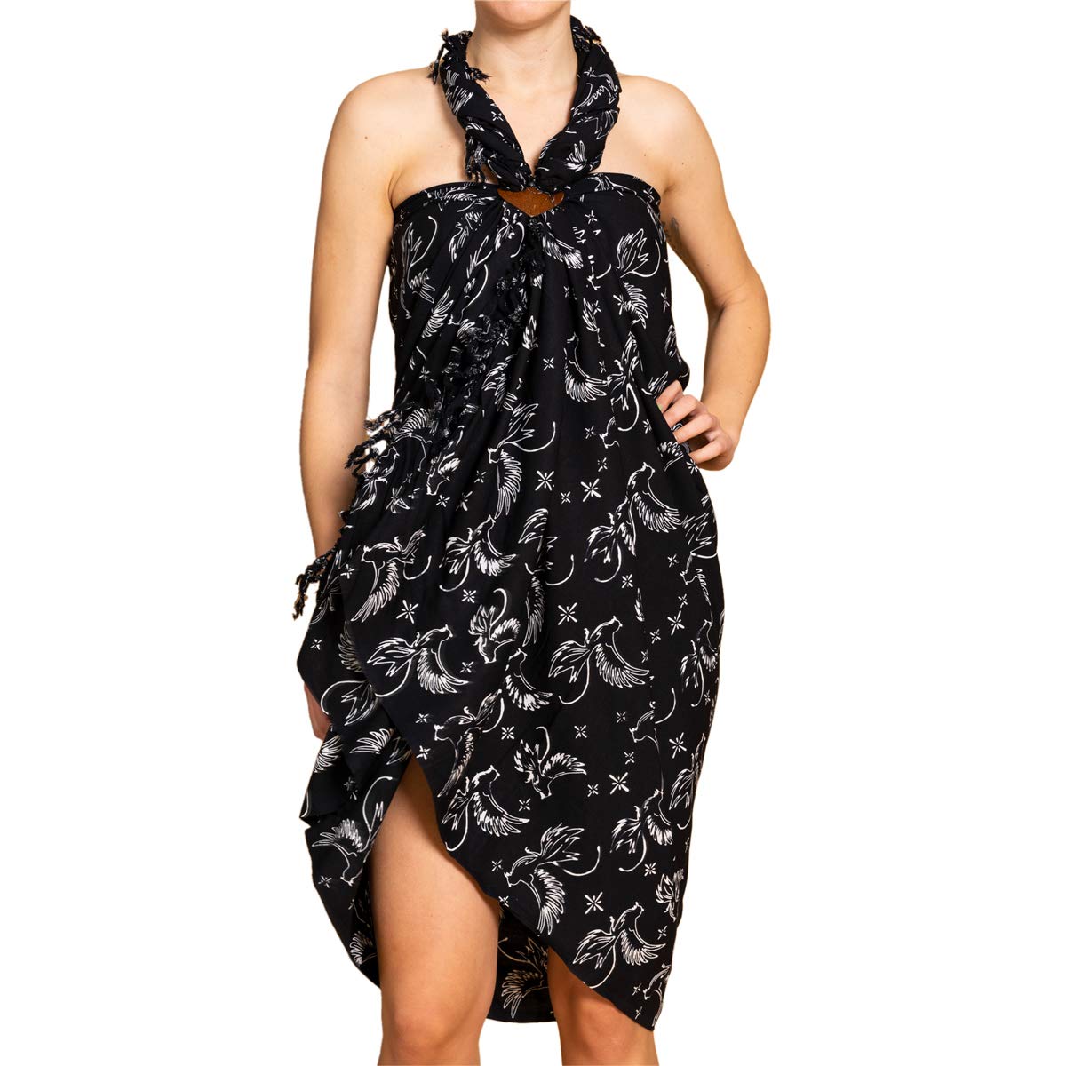 PANASIAM Sarong B900 black bird, L