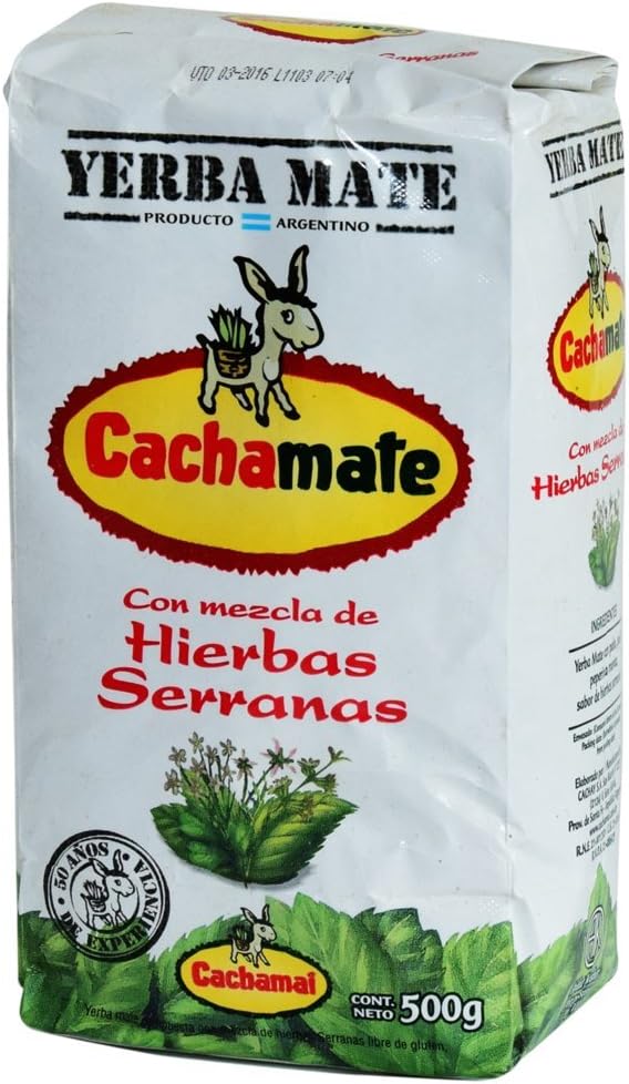 YERBA MATE CACHAMATE SERRANAS HERBAL BLEND - HIERBAS SERRANAS - 500 GR/1.1 LB (10 PACK)