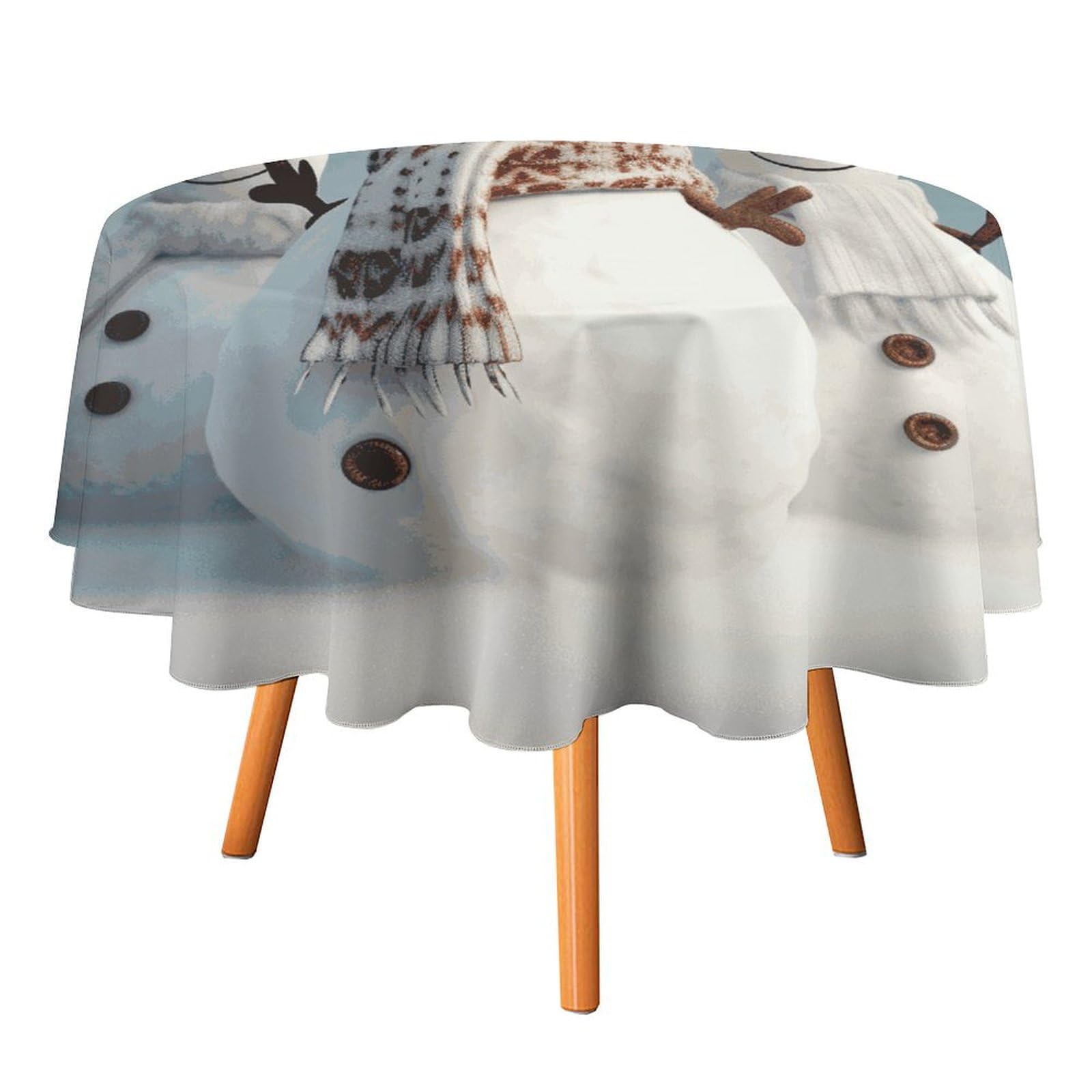Nappe ronde bonhomme de neige joyeux pour illuminer vos souvenirs d'enfance