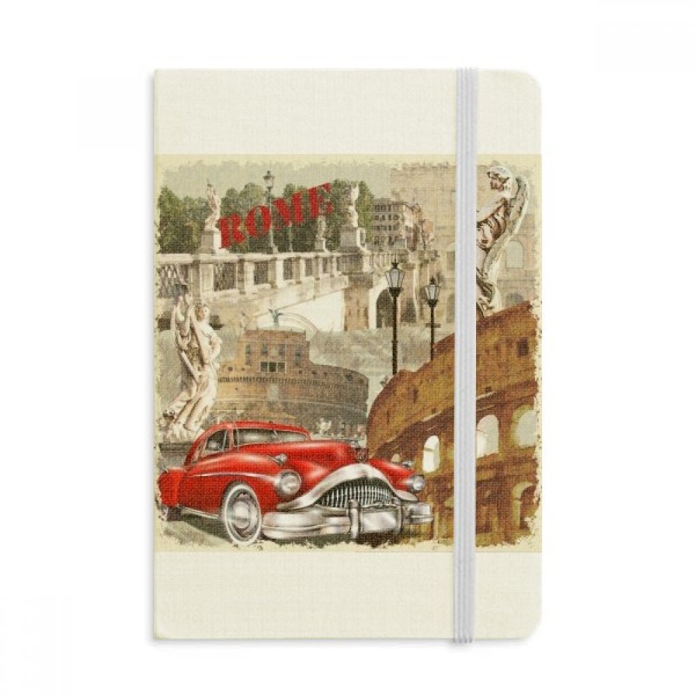 Carnet de notes Italie Rome paysage A5 rigide tissu journal intime multicolore