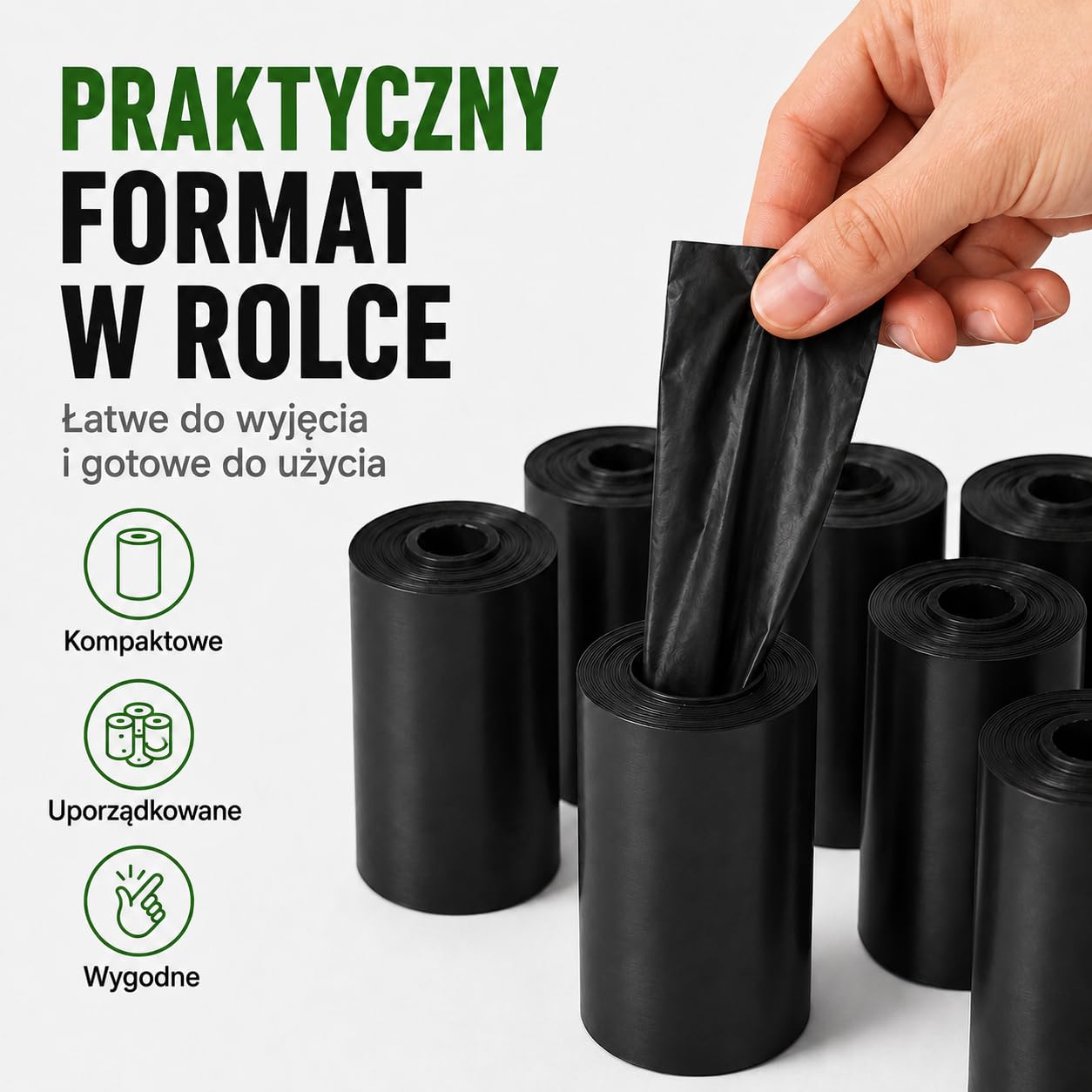 Woreczki na Psie Odchody, 600 Sztuk w 40 Rolkach, Worki na Kupy dla Psa 23 x 30 cm, Czarne, Wytrzymałe, do Dyspensera, na Spacery i Podróże