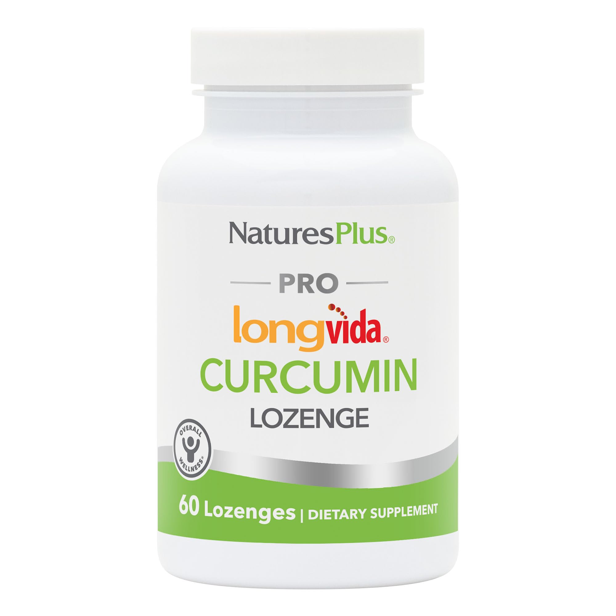 NaturesPlus PRO Longvida Curcumin - 60 Lozenges - Promotes Healthy Free Radical Protection - Non-GMO, Vegan, Gluten Free, Soy Free - 30 Servings