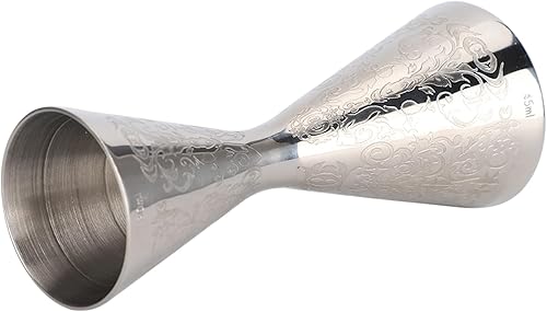 Miniatura 9 de Máquina de plantilla de cóctel doble de una pieza de acero inoxidable 304, grabada con gradiente de vino medido, taza de onzas, vaso de medición,