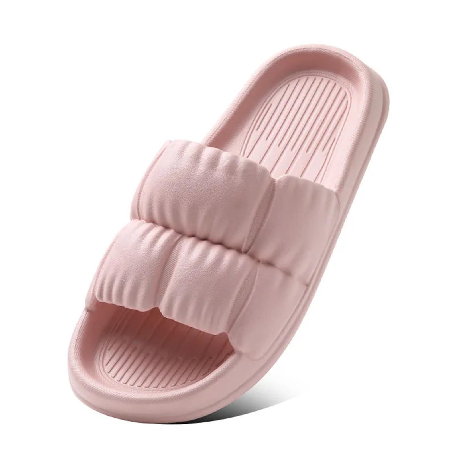 ERHTGUO Women Soft Sole Cloud Slippers Thick Platform Indoor Outdoor Beach Sandals Summer EVA Non Slip Flip Flops(Pink,38-39)
