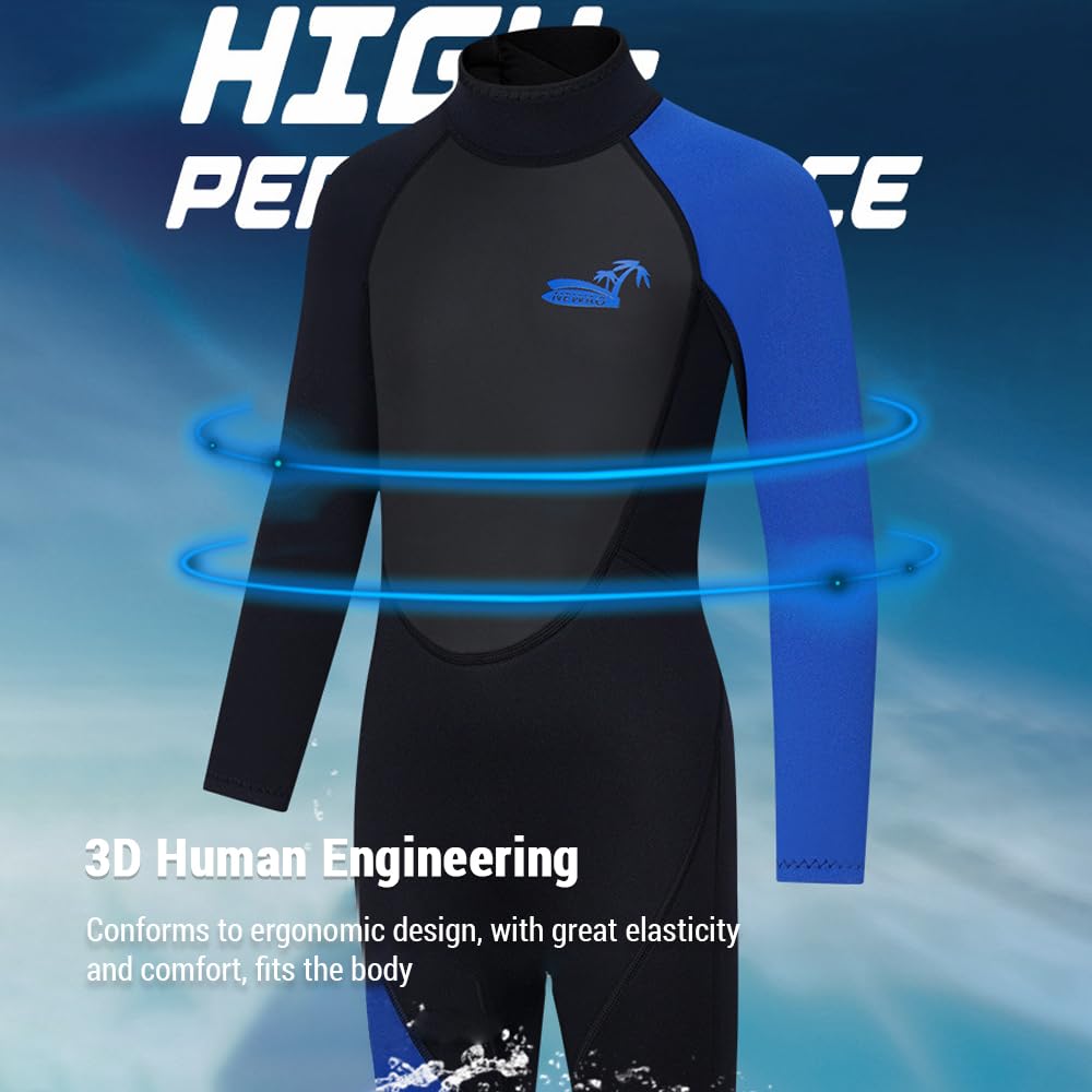 Combinaison en néoprène pour enfants, parfaite pour garçons et filles, 3 mm d'épaisseur pour plus de chaleur, combinaison humide en néoprène pour le surf, la natation, la plongée, idéale