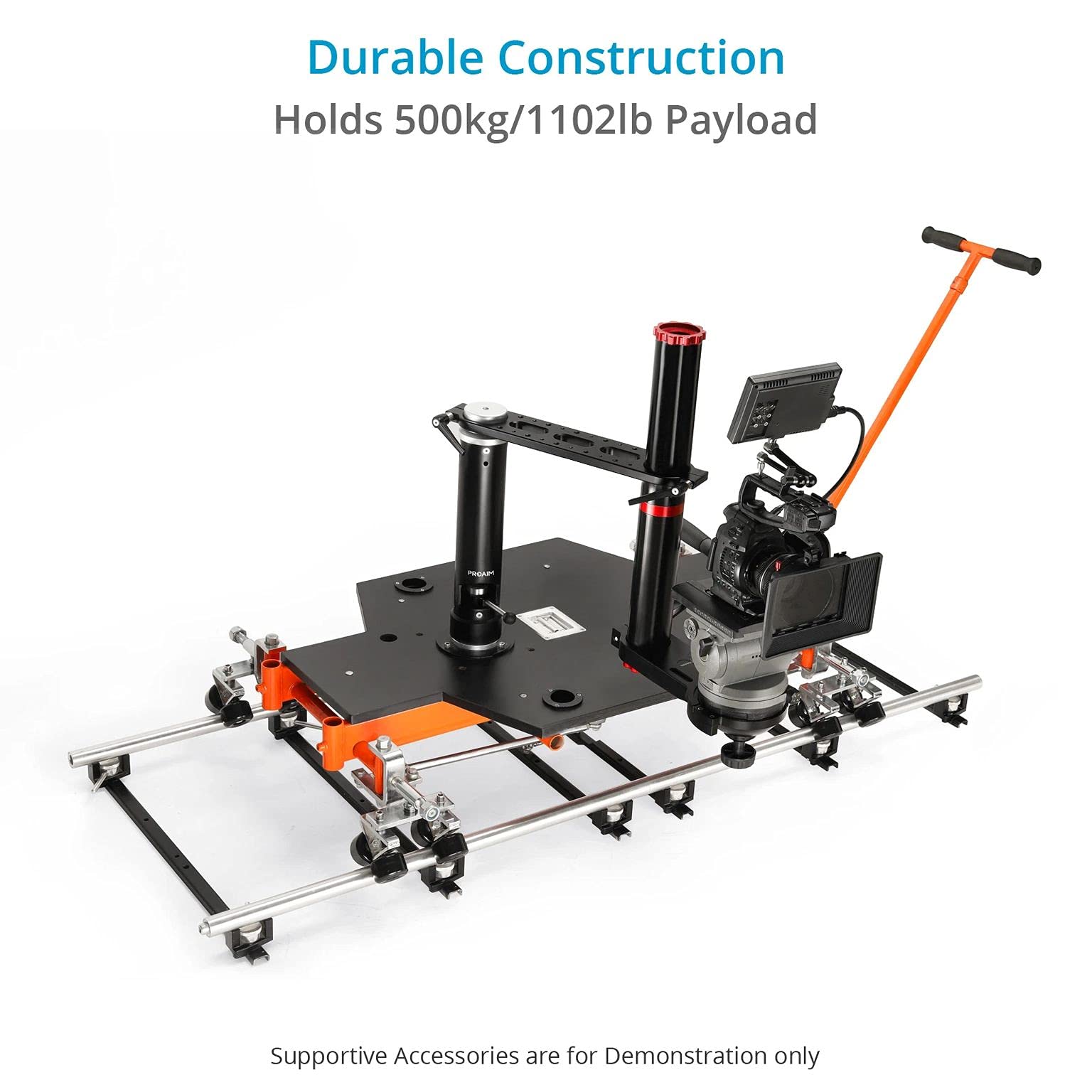 Proaim Track Wheel Set für Quad Super Camera Dolly Kompatibel mit Ø1.2"-Ø1.9" Tracks | Set mit 4 Rädern bietet 360° Schwenk- und Griffgewicht bis zu 500kg / 1102lb (P-TWS-QS)