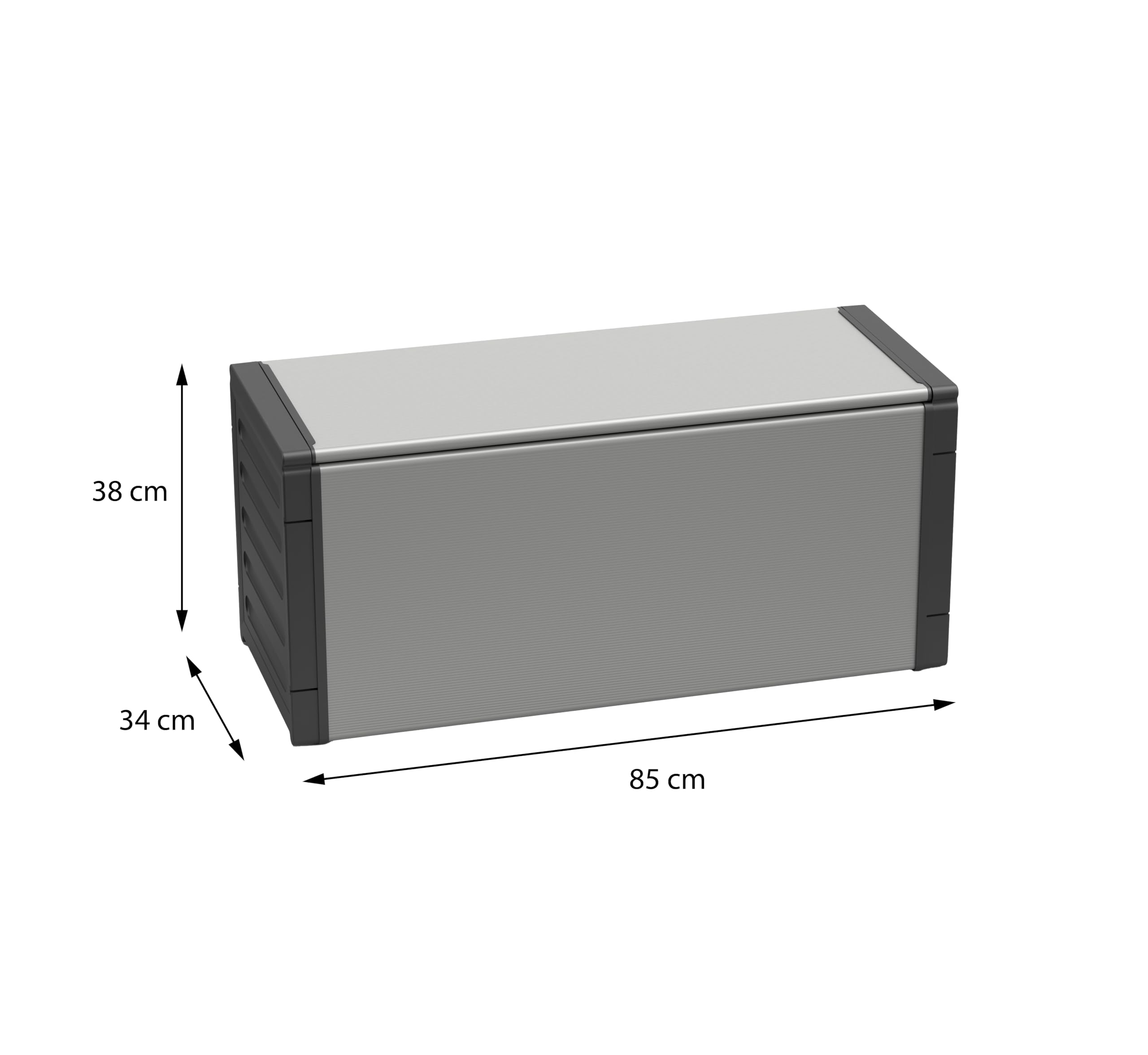 Adventa: Cassapanca per Raccolta differenziata in resina di PVC e PP, Facile da Montare, Resistente, Adatto ad ambienti Interni ed Esterni, 85L x 34P x 38H cm, Grigio