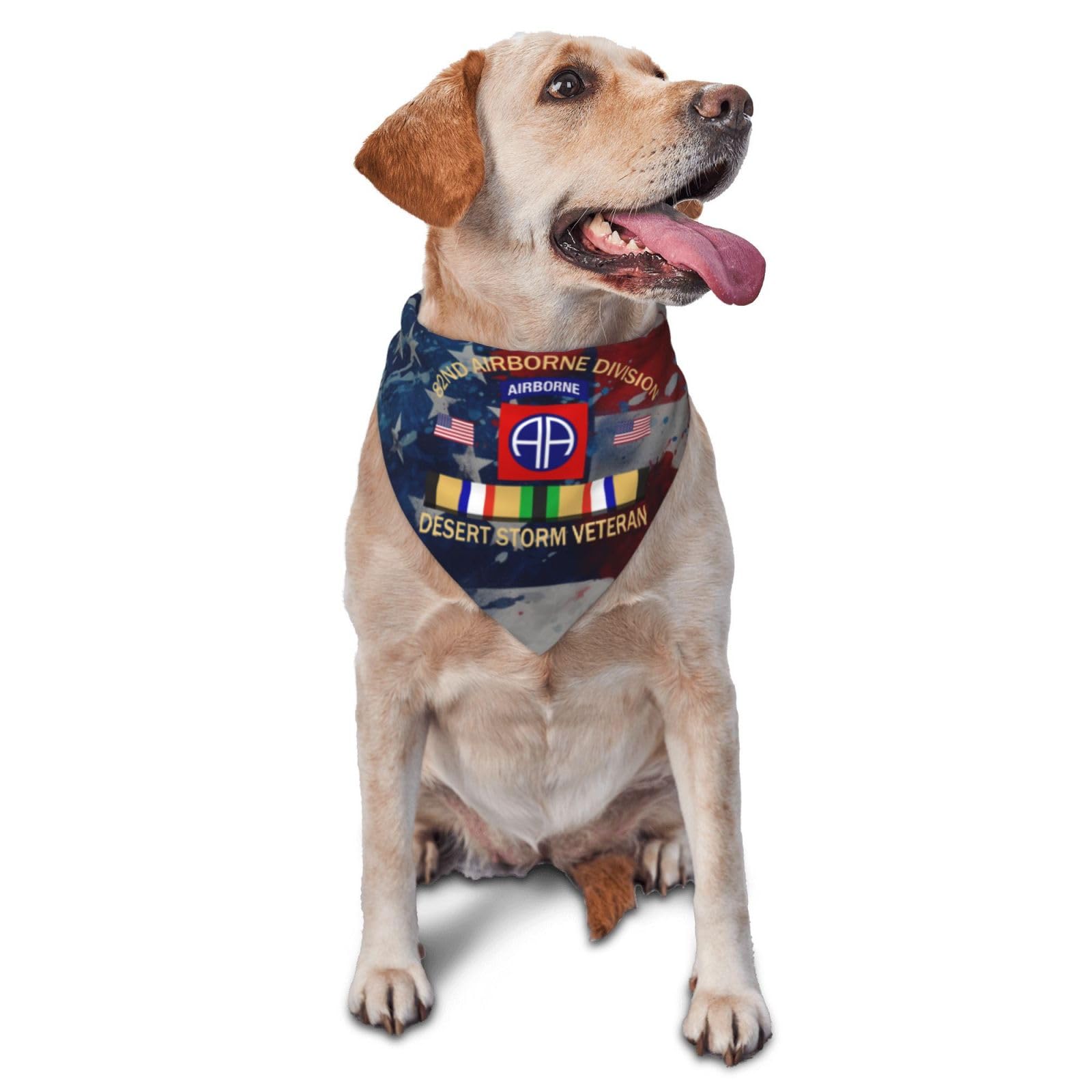 82nd Airborne Division Desert Storm Veteran Dog Scarf Pet Bandana Cat Pet Bibs