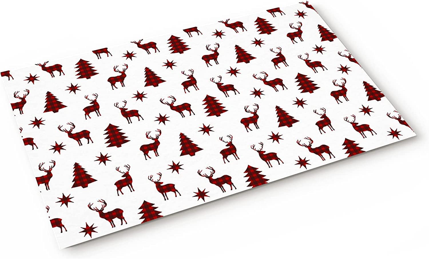 Bathroom Rugs Chrsitmas Doormat Xmas TRE Redeer Door Mat Christmas Mats Entrance Floor Mat Red Black Buffalo Plaid Chrsitmas Rug Outdoor Door Decorative Floor Mat Non-Slip Carpet 24X36Inch