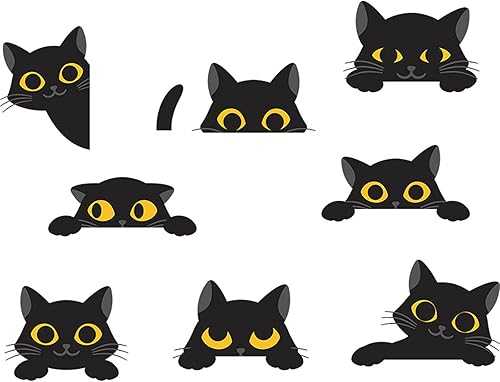 Pegatinas para adultos, lindas calcomanías de gato de dibujos animados, papel tapiz creativo cálido para el hogar, dormitorio, calcomanías de pared