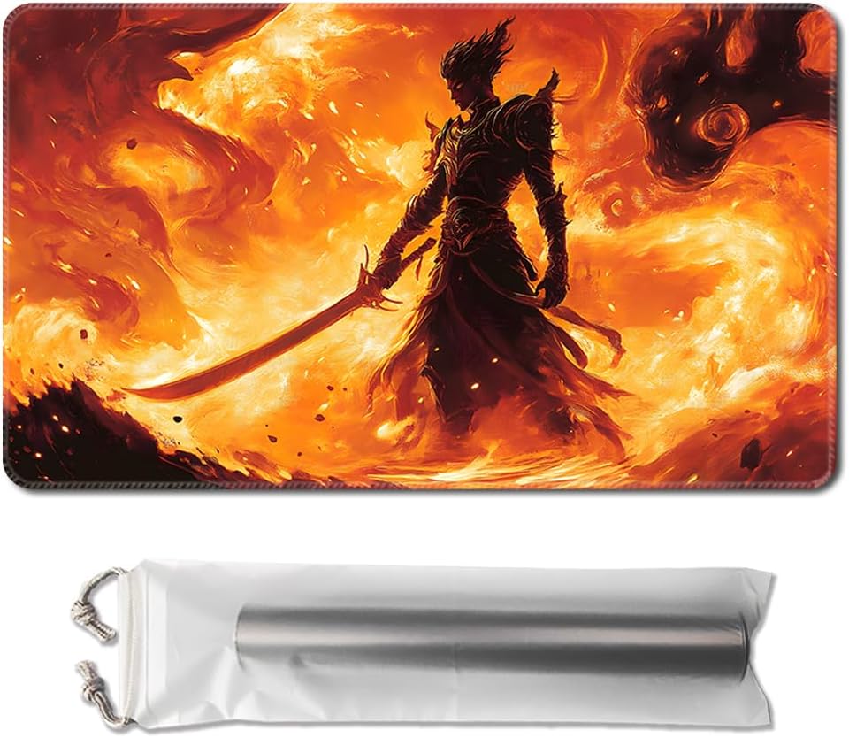 MTG Playmat Size 24x14in Free Storage Bags Non-Slip Backing, Ideal for Card Game Enthusiasts TCG Playmat and CCG OCG DTCG PTCG Play mats 10 (Archangel, No with Zone)