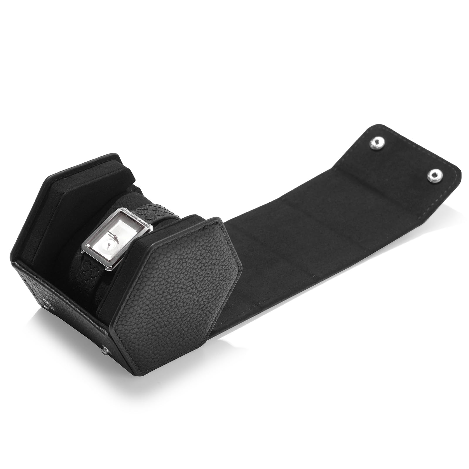 Elegante Cofanetto portaorologi Esagonale, Custodia da Viaggio per Orologi, Ideale Come Confezione Regalo per Natale, Anniversario o Compleanno (Nero)