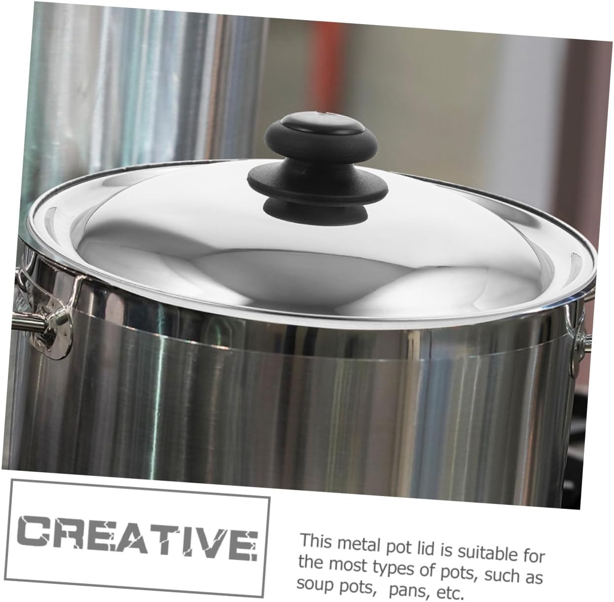 Stainless Steel Pot Lid with Handle Anti-scald Cover for Frying Pan and Saucepan Metal Lid for Kitchen Cookware Dishwasher