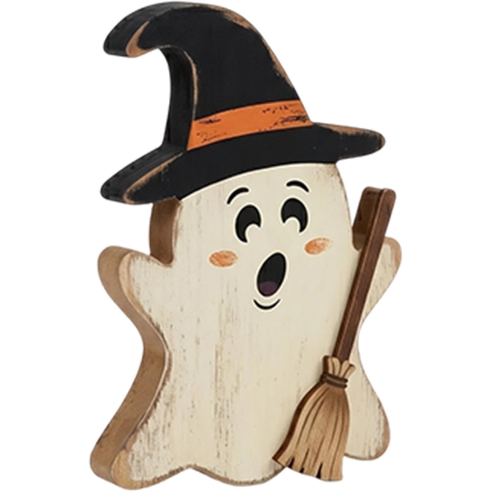 Halloween dekoracja tacy piętrowej Straszna, Upiorna, Ręcznie Wykonana | Upiorne Znaki Centralne Z Duchem Na Ganek Do Domu Do Salonu W Farmhouse Korytarz