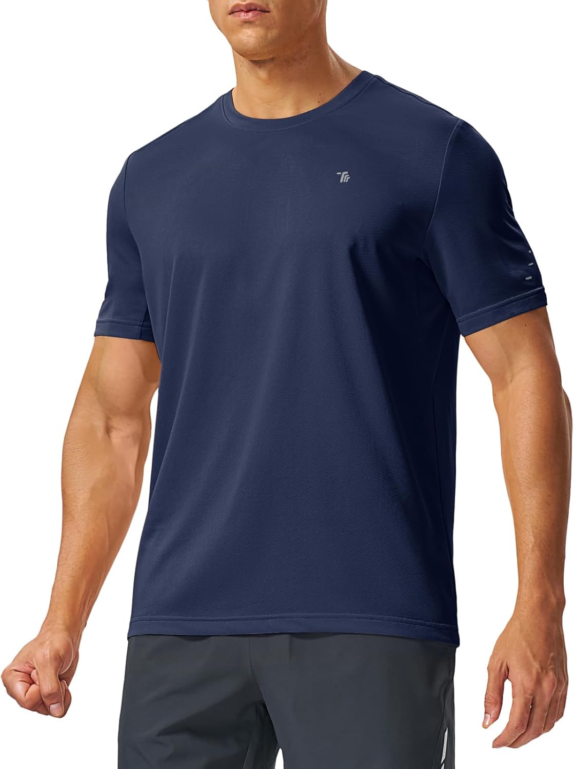 Rdruko Men's Athletic Shirts Dry Fit Moisture Wicking Short Sleeve Workout Gym Running Shirts